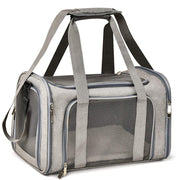 TUXTOOX Breathable Foldable Pet Carrier Water-Resistant Oxford Portable Pet Tote with Dual Carry Design Safe Travel Bag for Cats & Small Dogs