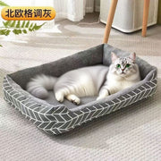 TUXTOOX Cozy Raised Edge Pet Bed, Soft Plush Bolster Sofa Bed for Cats & Small Medium Dogs, High Resilience Shape Retention Bed, Breathable & Moisture-Proof Non-Slip Bottom, Lightweight Portable Sleeping Cushion