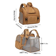 TUXTOOX Expandable Breathable Pet Backpack | Airline Friendly Travel Carrier for Cats & Small Dogs Within 8KG