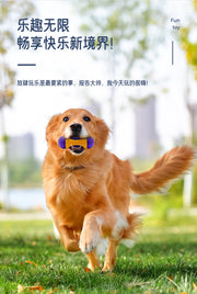 TUXTOOX Drum-Shaped Dog Treat Dispensing Chew Toy, Durable Rubber Interactive Dental Cleaning Toy, Slow Feeder Mental Stimulation Teething Toy, Bite Resistant Anti-Anxiety Play Toy