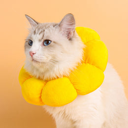 TUXTOOX ellow Soft Cat Recovery Collar, Adjustable Lightweight Elizabethan Cone, Breathable Anti-Licking Protective Collar, Comfortable Wound Healing Neck Cone for Post-Surgery Recovery for Cats & Small Pets S/M/L