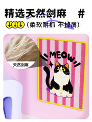 TUXTOOX Natural Sisal Cat Scratching Mat, Self-Adhesive Removable Furniture Protector Scratch Pad, Wear-Resistant Claw Grinding Mat with Cute Pattern, Wall Sofa Door Corner Anti-Scratch Mat for Indoor Cats