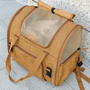 TUXTOOX Expandable Breathable Pet Backpack | Airline Friendly Travel Carrier for Cats & Small Dogs Within 8KG