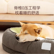 TUXTOOX Orthopedic Dog & Cat Bed with 4D Memory Foam, Thick 14cm Bolster Support Pet Bed, Breathable Cooling Skin-Friendly Plush Bed, Anti-Sagging & Machine Washable Deep Sleep Mattress for Small Medium Large Pets