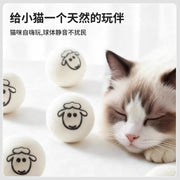 TUXTOOX Wool Felt Cat Ball Toys, Interactive Catnip Bell Ball, Soft Lightweight Indoor Chase Play Toy, Stress Relief Hunting Exercise Boredom Prevention Toy for Kittens & All Indoor Cats
