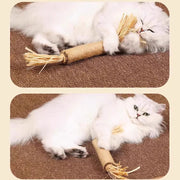 TUXTOOX 38CM Extra Durable Catnip Silvervine Chew Toy, 4-in-1 Natural Sisal Interactive Cat Stick, Bite-Resistant Dental Cleaning Toy, Stress Relief & Furniture Protection Play Toy for All Indoor Cats