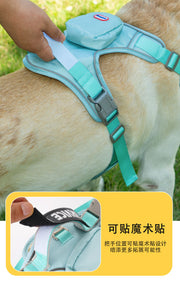 TUXTOOX Dog Harness with Mini Backpack, Waterproof Reflective Adjustable Pet Vest for Small Medium Large Dogs Outdoor Walking Hiking Travel