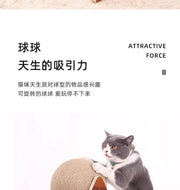 TUXTOOX Rotating Sisal Cat Scratching Ball Toy, Interactive Wooden Stand Cat Scratcher, Durable Indoor Claw Grinding Toy, Anti-Scratch Furniture Protection Exercise Play Toy for All Indoor Cats