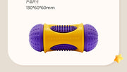 TUXTOOX Drum-Shaped Dog Treat Dispensing Chew Toy, Durable Rubber Interactive Dental Cleaning Toy, Slow Feeder Mental Stimulation Teething Toy, Bite Resistant Anti-Anxiety Play Toy