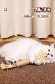 TUXTOOX 38CM Extra Durable Catnip Silvervine Chew Toy, 4-in-1 Natural Sisal Interactive Cat Stick, Bite-Resistant Dental Cleaning Toy, Stress Relief & Furniture Protection Play Toy for All Indoor Cats