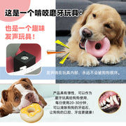 TUXTOOX Donut Shaped Squeaky Dog Chew Toy, Durable Bite-Resistant TPR Interactive Toy, Teeth Cleaning Teething Fetch Play Toy, Anxiety Relief Pet Toy for Small Medium Large Dogs
