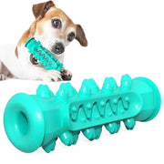 TUXTOOX Durable Dog Toothbrush Chew Toy, Treat Dispensing Interactive Dental Cleaning Stick, Bite Resistant Anxiety Relief Dog Toy for Aggressive Chewers, Blue Yellow Green Multi Colors