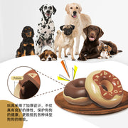 TUXTOOX Donut Shaped Squeaky Dog Chew Toy, Durable Bite-Resistant TPR Interactive Toy, Teeth Cleaning Teething Fetch Play Toy, Anxiety Relief Pet Toy for Small Medium Large Dogs