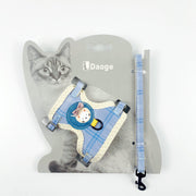 TUXTOOX Cat Harness and Leash Set, Escape Proof Soft Breathable Adjustable Cat Vest Harness with Kitty Face Decoration, Safe Walking Vest for Kittens & Small Adult Cats