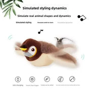 Flappy Bird Toy for Cats Simulated Flappy Flying Bird Toy Interactive Flapping Chirping Sparrow Bird Toy for Indoor Cats Touch Activated USB Rechargeable Toy