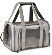 TUXTOOX Breathable Foldable Pet Carrier Water-Resistant Oxford Portable Pet Tote with Dual Carry Design Safe Travel Bag for Cats & Small Dogs