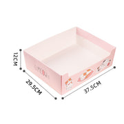 TUXTOOX Disposable Foldable Cat Litter Box, Thickened Waterproof Cardboard Cat Litter Tray, Large Capacity Portable Leak-Proof Cat Toilet, Odor Reduction Travel & Daily Temporary Litter Box for Indoor Cats（Random Pink or Blue）
