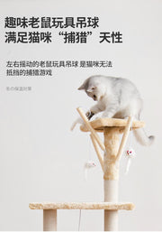 TUXTOOX Luxury Full Sisal Cat Tree Tower, Multi-Level Cat Condo with Hammock, Elevated Perch, Ladder & Hanging Toys, Stable Heavy Duty Scratching Post Activity Center for Indoor Cats