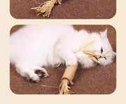 TUXTOOX 38CM Extra Durable Catnip Silvervine Chew Toy, 4-in-1 Natural Sisal Interactive Cat Stick, Bite-Resistant Dental Cleaning Toy, Stress Relief & Furniture Protection Play Toy for All Indoor Cats