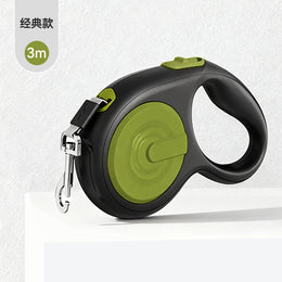 TUXTOOX Classic Two-Tone Retractable Dog Leash, 10FT Heavy Duty Durable Pet Walking Lead, Sporty Black & Neon Green High Visibility Leash, One-Touch Lock Portable Impact-Resistant Outdoor Dog Leash