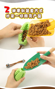 TUXTOOX Treat Dispensing Dog Toothbrush Chew Toy, Interactive Dental Cleaning Slow Feeder Toy, Stuffable Teething Enrichment Toy, Bite Resistant Anxiety Relief Chewer Toy for Small Medium Large Dogs