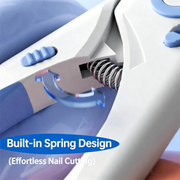 TUXTOOX Pet Nail Clipper with LED Light - Stainless Steel 2-in-1 Trimmer & File - Splash Proof