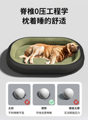 TUXTOOX Orthopedic Dog & Cat Bed with 4D Memory Foam, Thick 14cm Bolster Support Pet Bed, Breathable Cooling Skin-Friendly Plush Bed, Anti-Sagging & Machine Washable Deep Sleep Mattress for Small Medium Large Pets