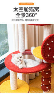 TUXTOOX Creative Candy-Inspired 2-Tier Cat Tree, Artistic Multi-Level Cat Tower with Natural Sisal Scratching Posts, Soft Teddy Velvet Lounge Platform & Hanging Teaser Ball, Stylish Indoor Cat Activity Center for Home Decor