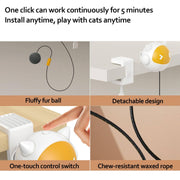 Automatic Lifting Cat Toy Ball Interactive Electronic Feather Ball with Auto-Moving & Lifting Features for Indoor Cats Self-Play Space Ball Design Hanging Toy