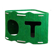 Felt Cat House with Holes Stackable Cat Castle House Corner Design Sturdy Cat Condo Four Seasons Folding Space Saving Detachable Semi-Enclosed Cat Bed