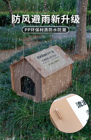 TUXTOOX Foldable Waterproof Outdoor Cat House, Extra Large Weatherproof Insulated Feral Cat Shelter, Windproof Heat Resistant Durable Oxford Fabric Pet Nest for Backyard, Porch, Garage & Outdoor Street Cats