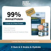 ROSY FRESH Canned Dog Food 170G*4, Complete Nutrition for All Life Stages, Chicken/Beef Flavors