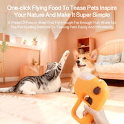 TUXTOOX Pet Freeze-Dried Food Launcher Interactive Treat Dispenser Boredom Relief Puzzle Toy for Dogs Cats No Battery Required