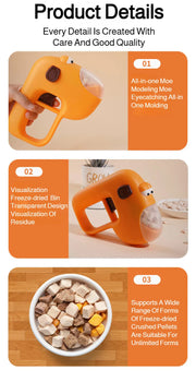TUXTOOX Pet Freeze-Dried Food Launcher Interactive Treat Dispenser Boredom Relief Puzzle Toy for Dogs Cats No Battery Required