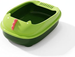 TUXTOOX Open Top Cat Litter Box with Built-in Deodorizer Box & Scoop, Easy Clean Cat Pan for Odor Control & Less Scatter, Stylish Pet Toilet for Adult Cats