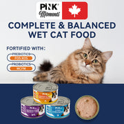 PINK 365 Complete Canned Cat Food 175g | Grain Free No Artificial Flavor With Prebiotics Probiotics Chicken & Liver, Salmon & Duck, and 3 Fish Recipe