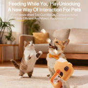 TUXTOOX Pet Freeze-Dried Food Launcher Interactive Treat Dispenser Boredom Relief Puzzle Toy for Dogs Cats No Battery Required