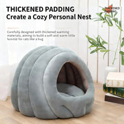 Thickened Plush Large Winter Warm Pet Bed for Cats & Small Dogs, Secure Enclosed Design for Indoor/Outdoor Use, Plush Cat House
