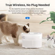 TUXTOOX Smart Cat Mute Water Fountain Automatic Pet Dogs Water Dispenser For Cats Puppy Drinking Purifier Fountain with Recirculate Filter 2.3L Large Capacity 5000mAh Long Battery Life