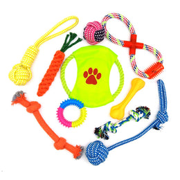 Fun Toys Multi-piece Combination Pet Cotton Rope Teeth Grinding Bite-resistant Tooth Cleaning Universal for Cats and Dogs Cotton Chew