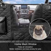 Dog Car Seat Cover Heavy Durable Dog Seat Cover for Back Seat Waterproof Scratch Proof Nonslip Dog Hammock for Car with Side Flap Pet Cat Seat Covers with SeatBelt for Cars Sedan SUV Trucks