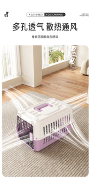 TUXTOOX Airline Approved Hard-Sided Pet Carrier, Breathable Ventilated Travel Crate with Metal Door & Secure Lock, Portable Anti-Impact Pet Kennel for Cats & Small Dogs