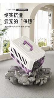 TUXTOOX Airline Approved Hard-Sided Pet Carrier, Breathable Ventilated Travel Crate with Metal Door & Secure Lock, Portable Anti-Impact Pet Kennel for Cats & Small Dogs