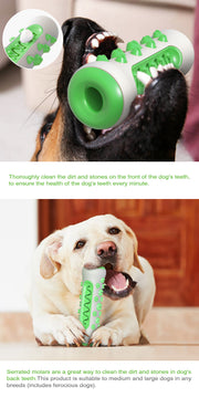 TUXTOOX Durable Dog Toothbrush Chew Toy, Treat Dispensing Interactive Dental Cleaning Stick, Bite Resistant Anxiety Relief Dog Toy for Aggressive Chewers, Blue Yellow Green Multi Colors