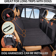 Dog Car Seat Cover Heavy Durable Dog Seat Cover for Back Seat Waterproof Scratch Proof Nonslip Dog Hammock for Car with Side Flap Pet Cat Seat Covers with SeatBelt for Cars Sedan SUV Trucks