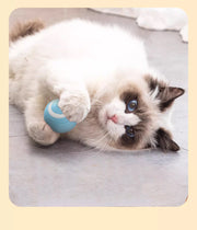 TUXTOOX Automatic Smart Moving Cat Ball Toy, USB Rechargeable Motion Activated Interactive Cat Toy with Fluttering Tail & Bird Chirping Sound, 3 Speed Modes Durable Self-Play Hunting Toy for Indoor Cats