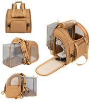 TUXTOOX Expandable Breathable Pet Backpack | Airline Friendly Travel Carrier for Cats & Small Dogs Within 8KG
