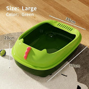 TUXTOOX Open Top Cat Litter Box with Built-in Deodorizer Box & Scoop, Easy Clean Cat Pan for Odor Control & Less Scatter, Stylish Pet Toilet for Adult Cats