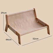Breathable Woven Cat Sofa Bed – Elevated Wooden Cat Couch Scratch-Resistant & Breathable Woven Design