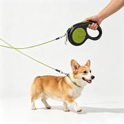 TUXTOOX Classic Two-Tone Retractable Dog Leash, 10FT Heavy Duty Durable Pet Walking Lead, Sporty Black & Neon Green High Visibility Leash, One-Touch Lock Portable Impact-Resistant Outdoor Dog Leash